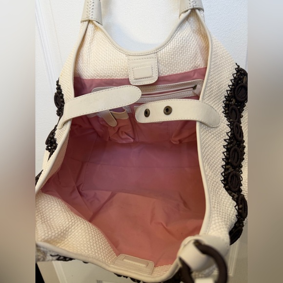 Cole Haan Alyssa straw beaded bag Gorgeous EUC - Picture 5 of 15